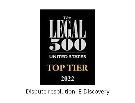 The legal 500 United States Top Tier Leading Firm 2022