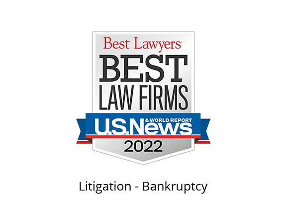 2022 badge for best law firms litigation bankruptcy