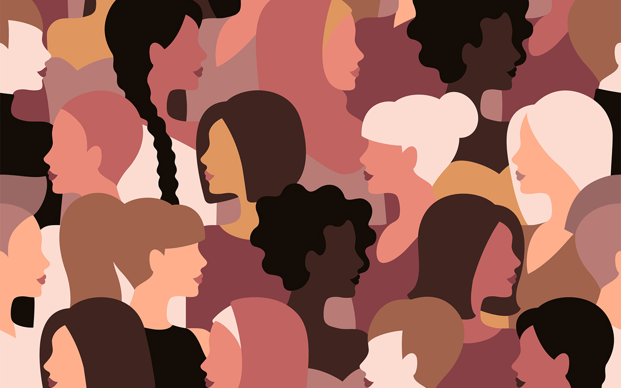 illustration of women's faces