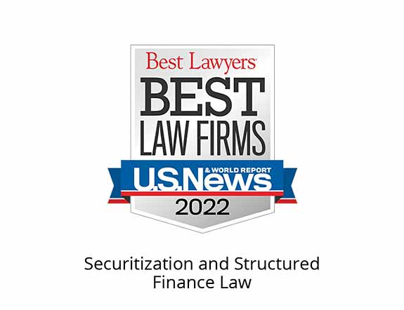 2022 best law firms badge for Securitization and Structured Finance Law