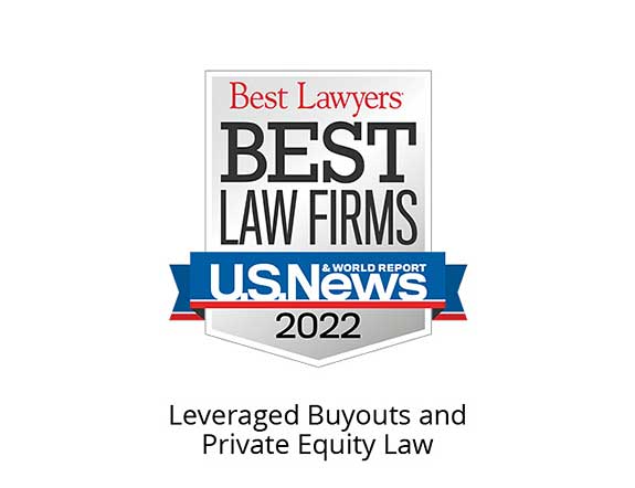 Best Lawyers Best Law Firms 2022 Badge, Leveraged buyouts and private equity law