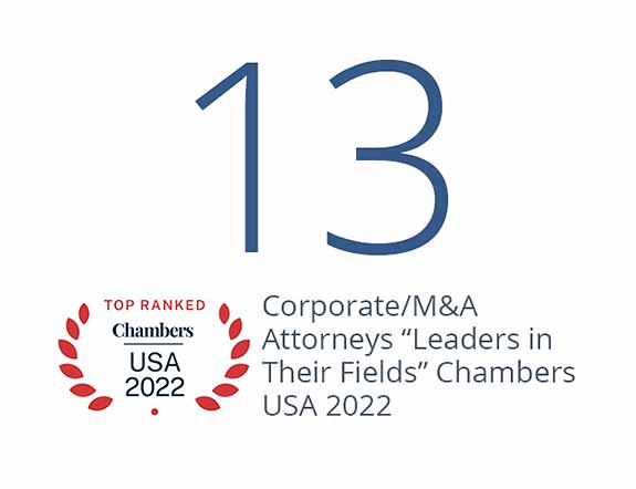 13 Nelson Mullins Corporate/M&A Attorneys “Leaders in Their Fields” Chambers USA 2022