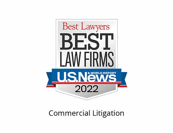 Best Lawyers Best Law Firms 2022 Badge, commercial litigation
