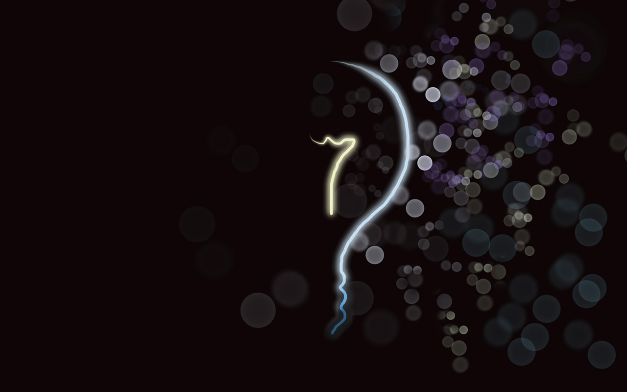 Concept photo with light bulb and bokeh in black background