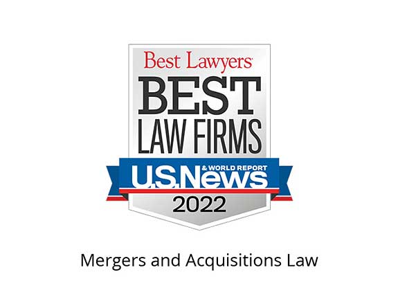 Best Lawyers Best Law Firms 2022 Badge Mergers and Acquisitions Law