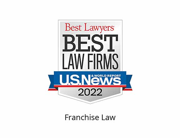 Best Lawyers Best Law Firms 2022 Badge, franchise law