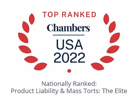 Top Ranked Chamber USA 2022 _ Nationally Ranked: Product Liability & Mass Torts: The Elite